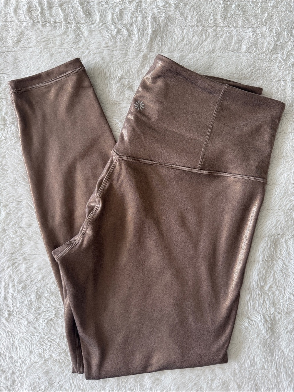 NWOT Athleta Metallic Brown Leggings | Size L